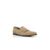 AGASIO Beige Suede Kiltie Loafers