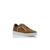AGILIO Brown Suede Blanket Stitch Sneakers