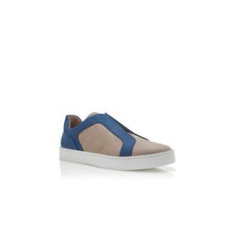 AGILIO Grey and Blue Calf Leather Sneakers