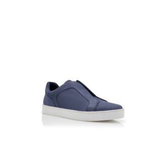 AGILIO Navy Blue Calf Leather Sneakers