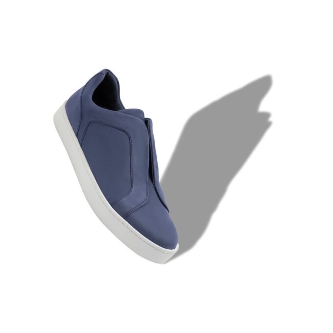 AGILIO Navy Blue Calf Leather Sneakers