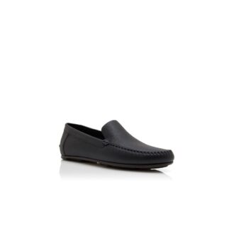 ALDER Black Calf Leather Slippers