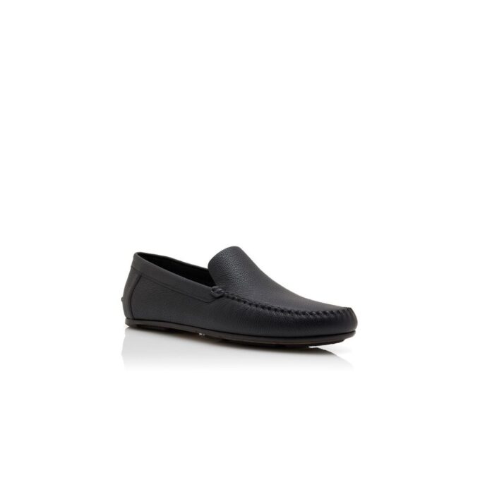 ALDER Black Calf Leather Slippers