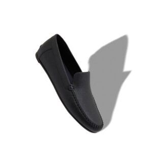 ALDER Black Calf Leather Slippers