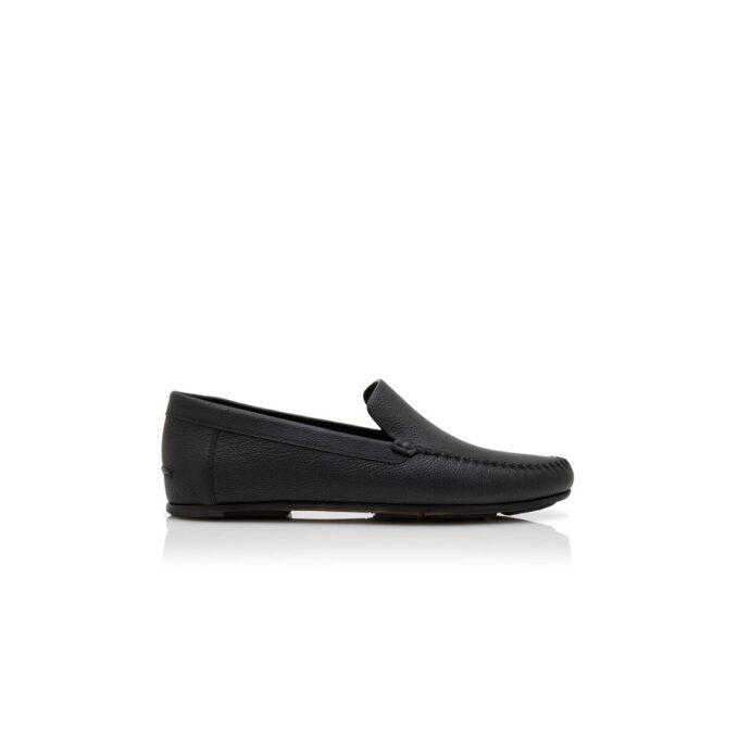 ALDER Black Calf Leather Slippers