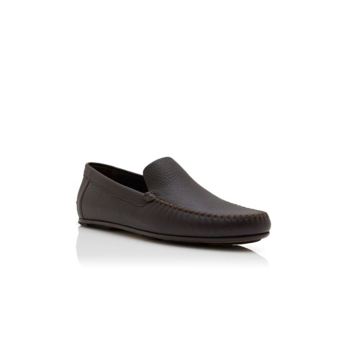 ALDER Dark Brown Calf Leather Slippers