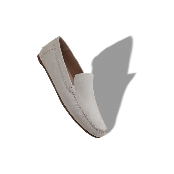ALDER Light Grey Suede Slippers