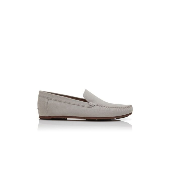 ALDER Light Grey Suede Slippers