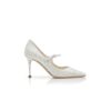 ALEKA White Mesh Mary Jane Pumps