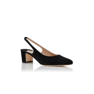 ALLURASAN Black Suede Slingback Pumps
