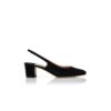 ALLURASAN Black Suede Slingback Pumps