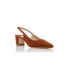 ALLURASAN Brown Suede Slingback Pumps