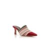 ALO Red Suede Knitted Detail Mules