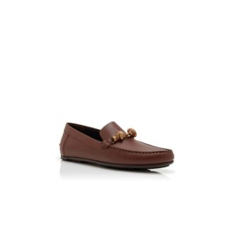 APOLLONIO Brown Calf Leather Slippers