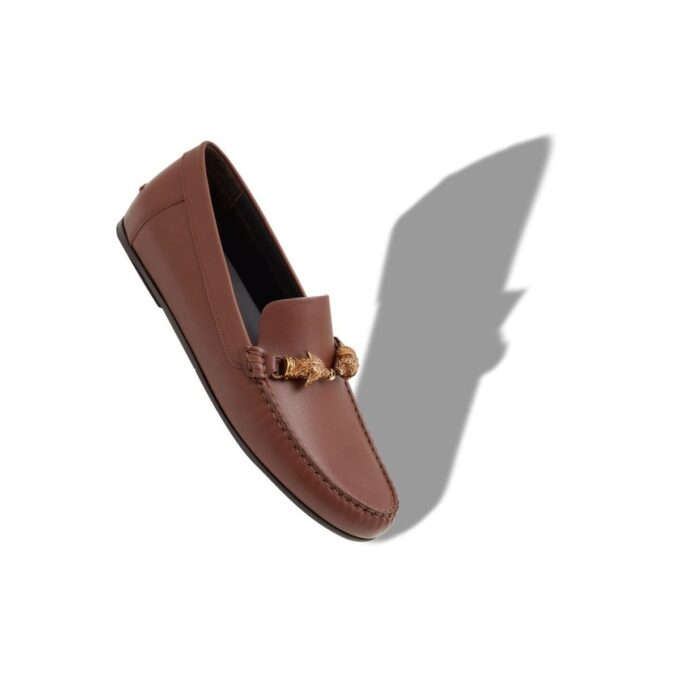 APOLLONIO Brown Calf Leather Slippers
