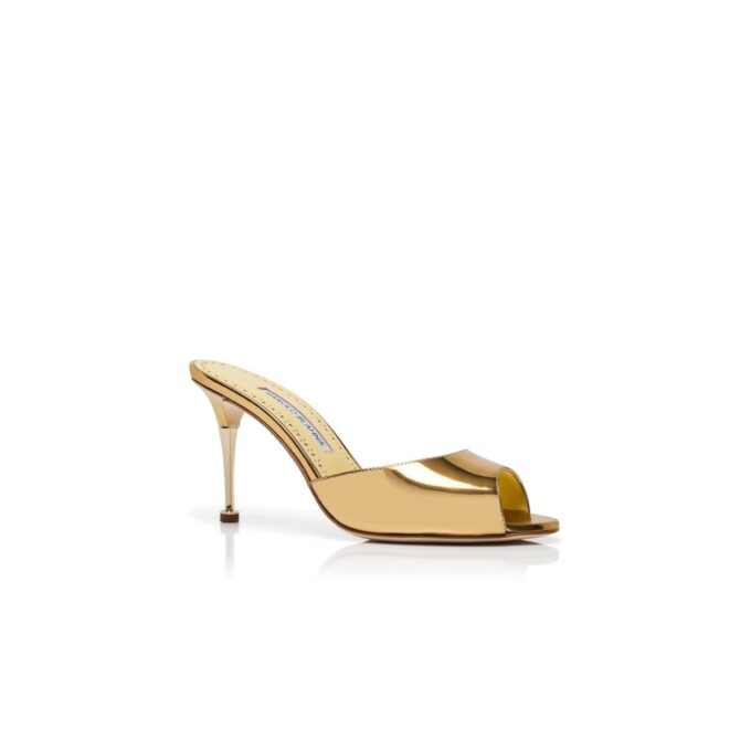 ASTUCLA Gold Calf Leather Mules