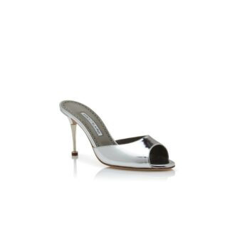 ASTUCLA Silver Calf Leather Mules