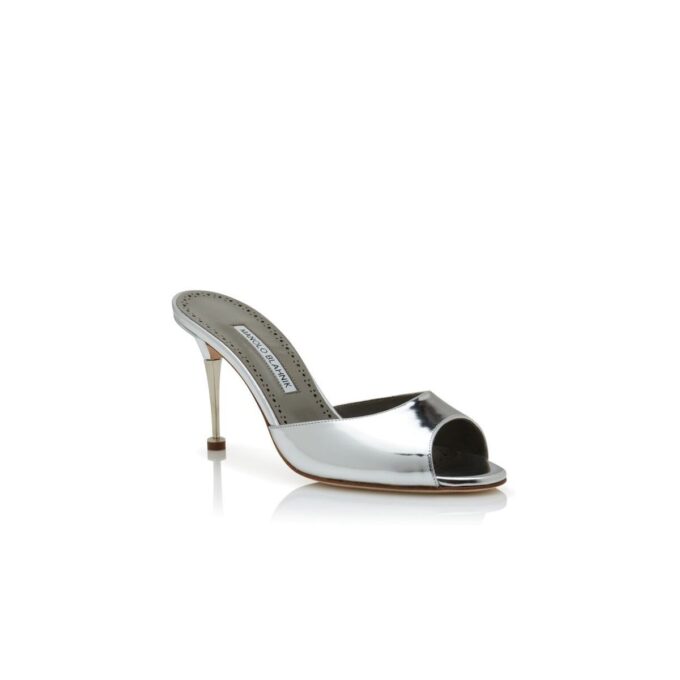 ASTUCLA Silver Calf Leather Mules