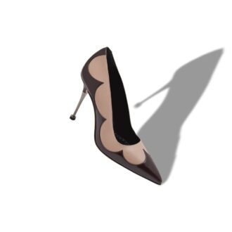 ATENA Light Beige and Dark Brown Leather Pumps