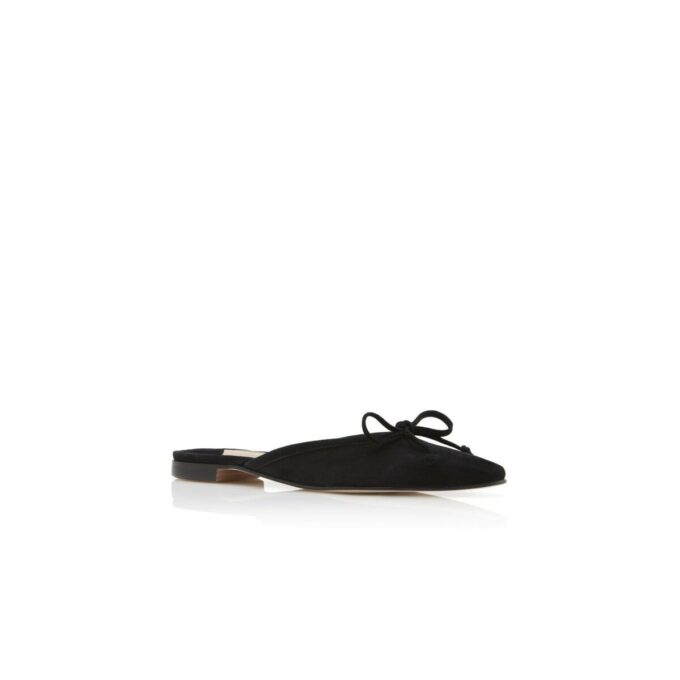 BALLERIMU Black Suede Flat Mules
