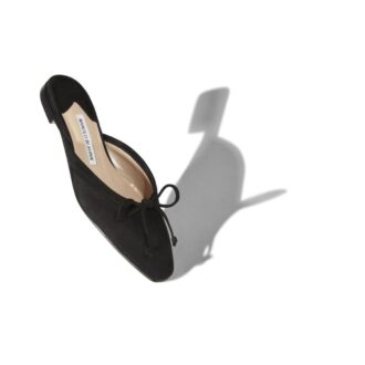 BALLERIMU Black Suede Flat Mules