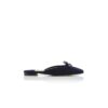 BALLERIMU Navy Blue Suede Flat Mules