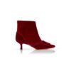 BAYLOW Red Velvet Buckle Detail Ankle Boots