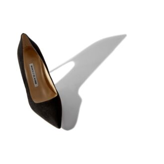 BB 70 Black Suede Pointed Toe Pumps