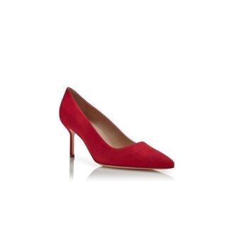 BB 70 Bright Red Suede pointed toe Pumps