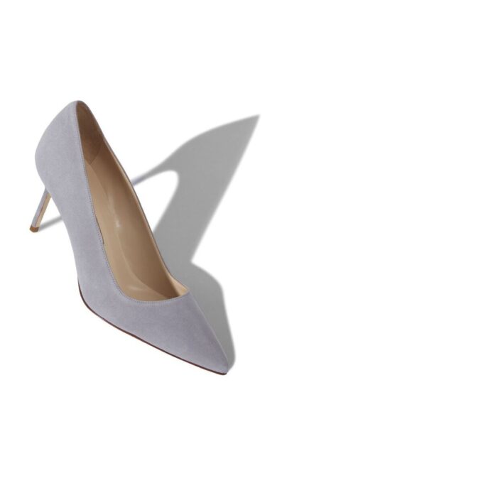 BB 70 Light Grey Suede Pointed Toe Pumps