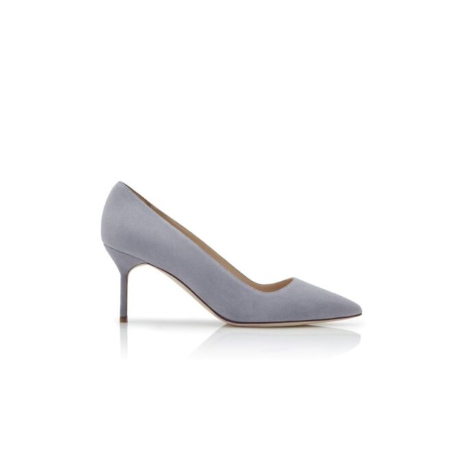 BB 70 Light Grey Suede Pointed Toe Pumps