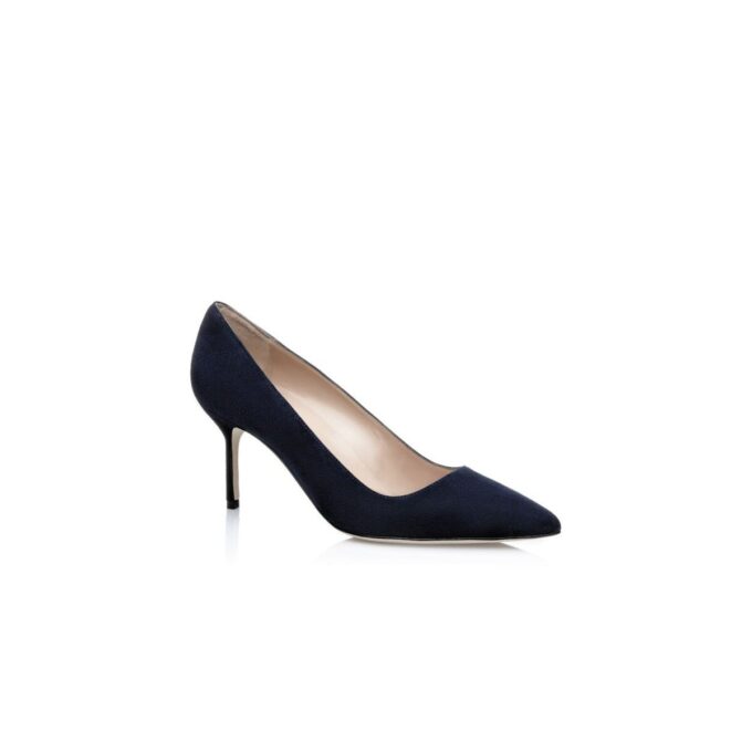 BB 70 Navy Blue Suede Pointed Toe Pumps