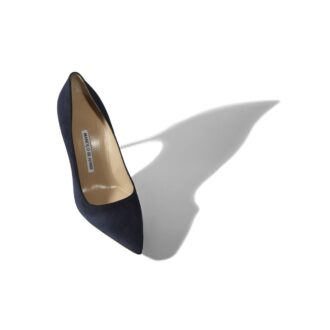 BB 70 Navy Blue Suede Pointed Toe Pumps