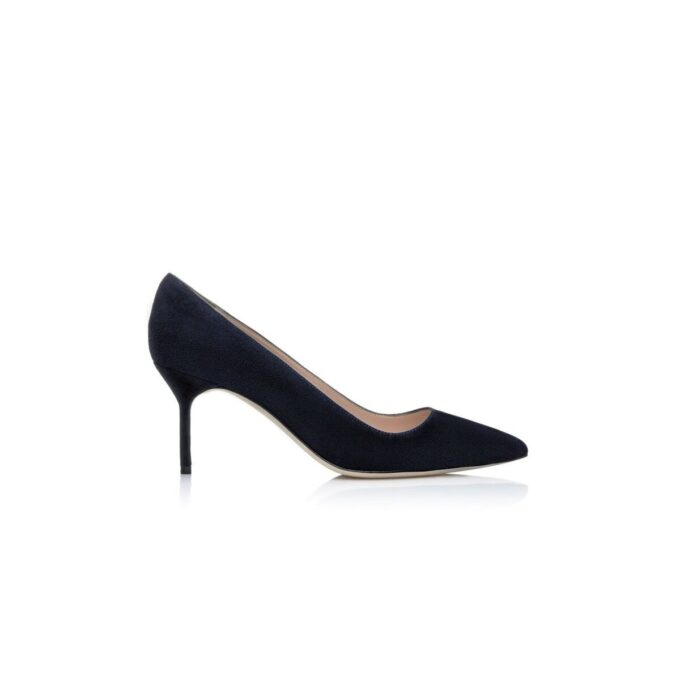 BB 70 Navy Blue Suede Pointed Toe Pumps