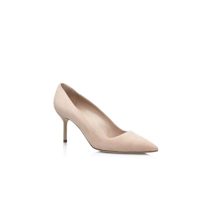 BB 70 Nude Suede Pointed Toe Pumps
