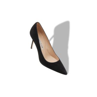 BB 90 Black Suede Pointed Toe Pumps