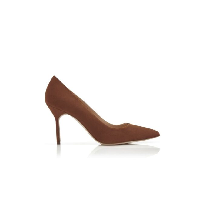 BB 90 Brown Suede Pointed Toe Pumps