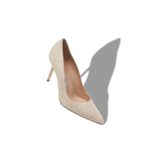 BB 90 Light Beige Suede Pointed Toe Pumps