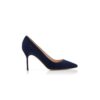 BB 90 Navy Blue Suede Pointed Toe Pumps