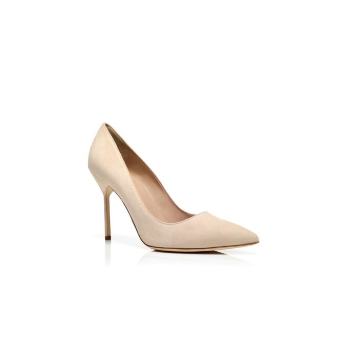 BB Beige Suede Pointed Toe Pumps