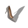 BB Black and White Raffia Pointed Toe Pumps