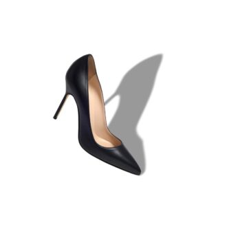BB Black Nappa Leather Pointed Toe Pumps