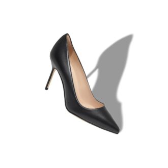 BB Black Nappa Leather Pointed Toe Pumps