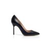 BB Black Nappa Leather Pointed Toe Pumps