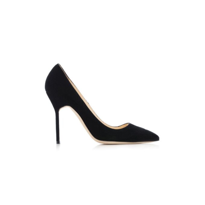 BB Black Suede Pointed Toe Pumps