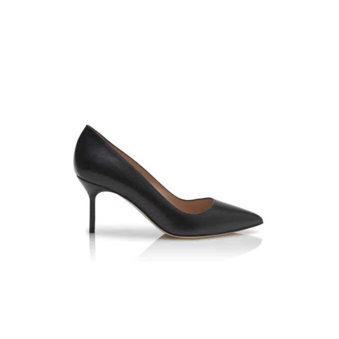 BB CALF 70 Black Calf Leather pointed toe Pumps