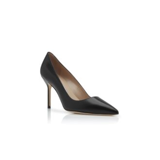 BB CALF 90 Black Calf Leather Pointed Toe Pumps