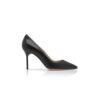BB CALF 90 Black Calf Leather Pointed Toe Pumps