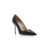 BB CALF Black Calf Leather Pointed Toe Pumps