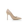 BB CALF Taupe Calf Leather Pointed Toe Pumps
